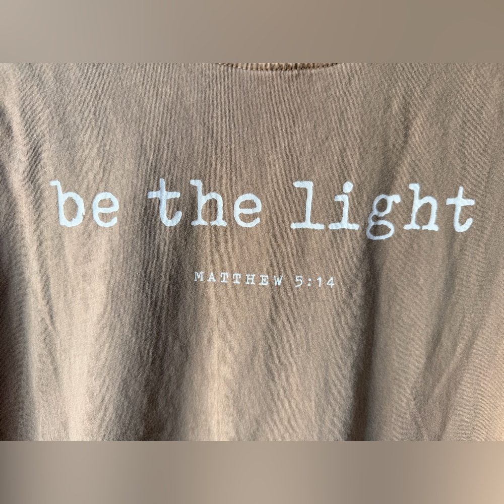 Be The Light Tank Top Large Christian Graphic Tee Faith Cotton USA - Picture 2 of 5